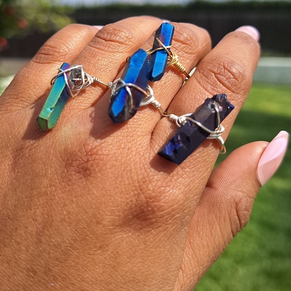Cristal Ring,Wire Wrapped Ring, Stone Ring
